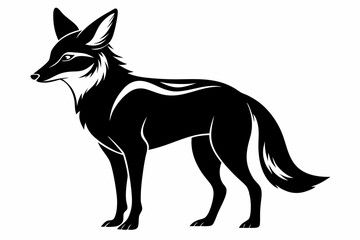 jackal silhouette line art vector illustration