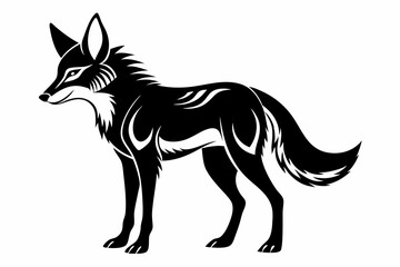 jackal silhouette line art vector illustration