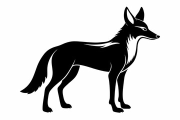jackal silhouette line art vector illustration