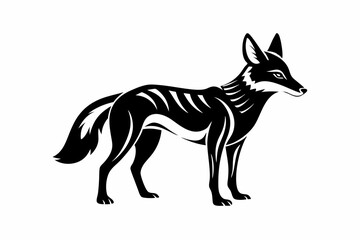 jackal silhouette line art vector illustration