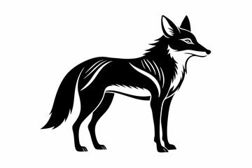 jackal silhouette line art vector illustration