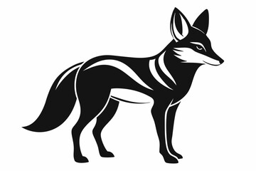 jackal silhouette line art vector illustration