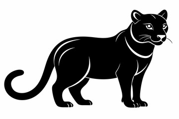 jaguarundi silhouette line art vector illustration