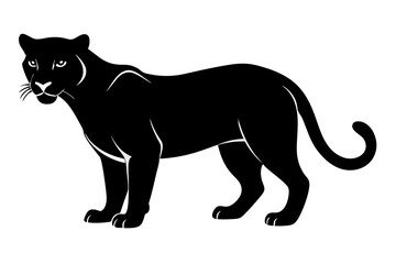 jaguarundi silhouette line art vector illustration