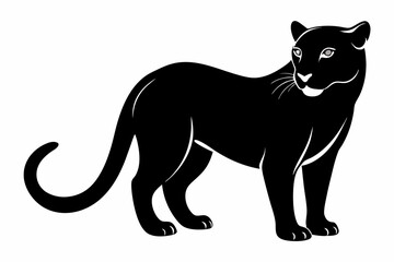 jaguarundi silhouette line art vector illustration