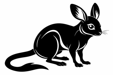 jerboa silhouette line art vector illustration