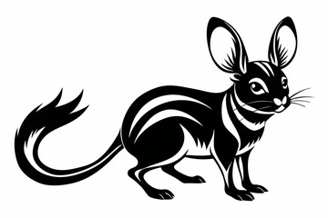 jerboa silhouette line art vector illustration