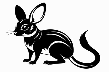 jerboa silhouette line art vector illustration