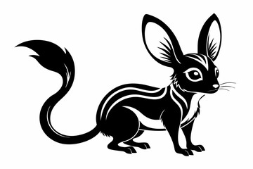 jerboa silhouette line art vector illustration