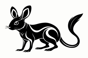 jerboa silhouette line art vector illustration