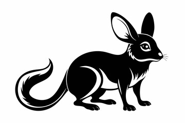 jerboa silhouette line art vector illustration