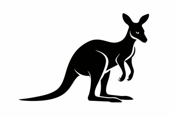 kangaroo silhouette line art vector illustration