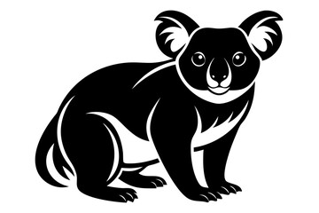 koala silhouette line art vector illustration