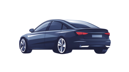 Modern Sedan Car Illustration Sleek Design Rear View Automotive Industry Transportation Ve