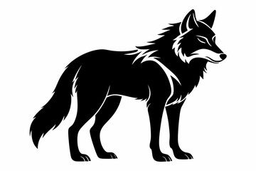 wolf silhouette line art vector illustration