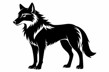 wolf silhouette line art vector illustration