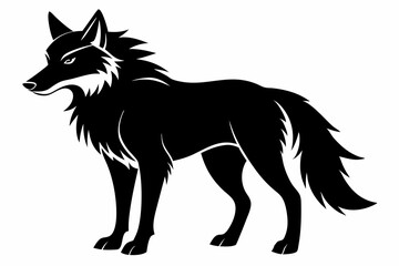wolf silhouette line art vector illustration