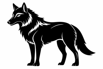 wolf silhouette line art vector illustration