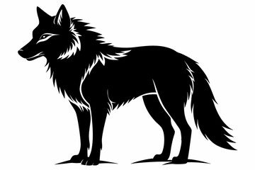 wolf silhouette line art vector illustration