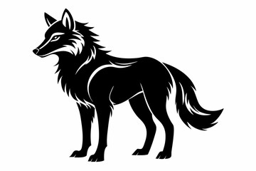 wolf silhouette line art vector illustration