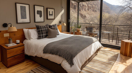 bedroom in a shipping container home