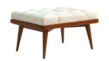 Modern Upholstered Ottoman with Wooden Legs for Home Decor and Comfortable Seating Solutions