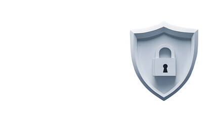 Secure Shield with Lock Icon Protection Security and Safety Symbol for Digital and Physical