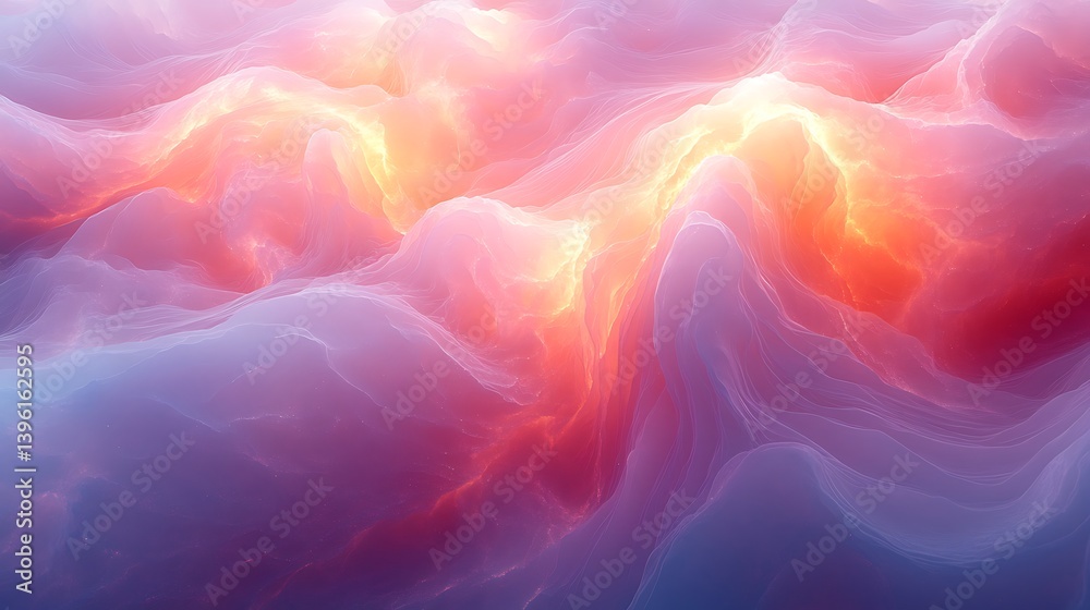 Wall mural a prismatic explosion of soft pastel waves, forming a surreal marble-like texture with infinite dept