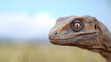 Fototapeta premium Close Up Portrait Of A Lizard In Profile View