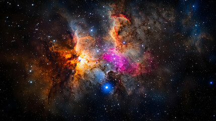 Colorful Nebula In Deep Space