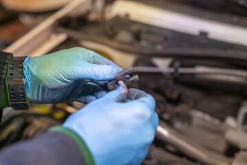 Car Engine Close-up During Repair