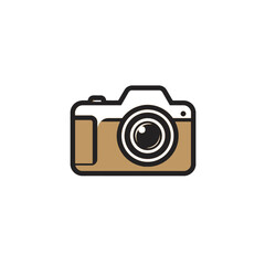 Brown and White Camera Icon