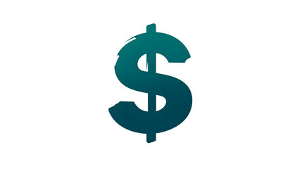 Teal Dollar Sign on Black Background Finance Economy Currency Symbol for Business and Financ