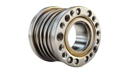 Precision Engineering Metallic Bearing with Gold Accents for Industrial Applications and Mecha
