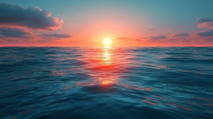 Obraz premium Sunset over calm ocean