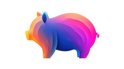 Vibrant Gradient Piggy Bank Silhouette for Financial Concepts and Savings Illustrations