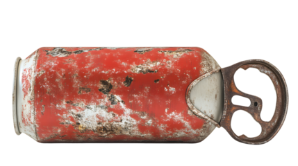 Rusty Red Can with Ring Pull Vintage Texture Background