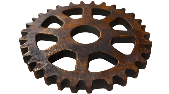 Rusty Mechanical Gear with Industrial Design Vintage Machinery Component Steampunk Style Ret