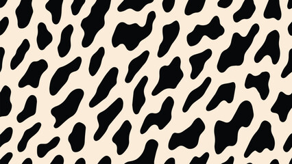Cute abstract cow print pattern or skin texture vector, minimalist design