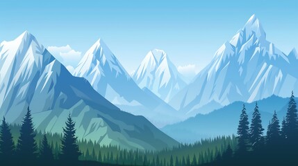 Serene Mountain Landscape with Snow Capped Peaks offering a majestic nature background ideal for travel websites adventure gear brands and outdoor campaigns