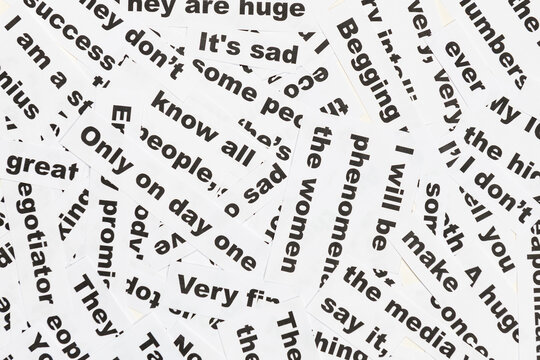 Word salad jumble of words and phrases
