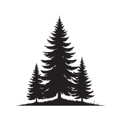 Obraz premium Spruce Tree Vector Silhouette, Elegant Evergreen Tree Outline, Nature-Inspired Clipart for Wall Art, Logos, Stickers, Apparel, Digital Prints, Crafts, Posters, and Home Decor.