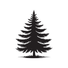 Spruce Tree Vector Silhouette, Elegant Evergreen Tree Outline, Nature-Inspired Clipart for Wall Art, Logos, Stickers, Apparel, Digital Prints, Crafts, Posters, and Home Decor.