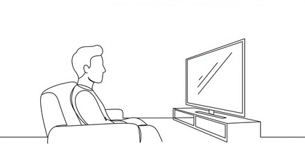 Man watching TV at home  