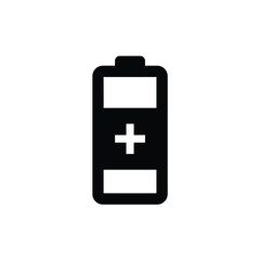 Black And White Battery Icon Representing Energy And Power Source Concept