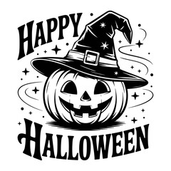 Happy halloween vector lettering, handwritten calligraphy, with spooky spider, web and spooky bats for greeting cards, posters, banners, flyers and invitations, happy halloween text, white background