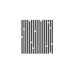 Abstract Black Vertical Bars Pattern On White Background Simple Minimalist Design