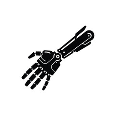Futuristic Robot Hand Black Silhouette Illustration Of A Cybernetic Prosthetic Design