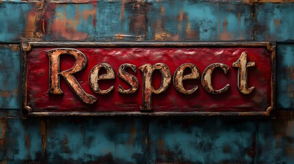 Elegant Composition Featuring a Bold Respect Inscription with Modern Calligraphy on Vibrant Colored Paper Background