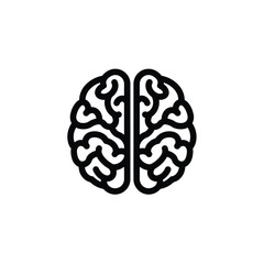 Human Brain Icon Vector Illustration Neurology Anatomy And Intelligence Concept